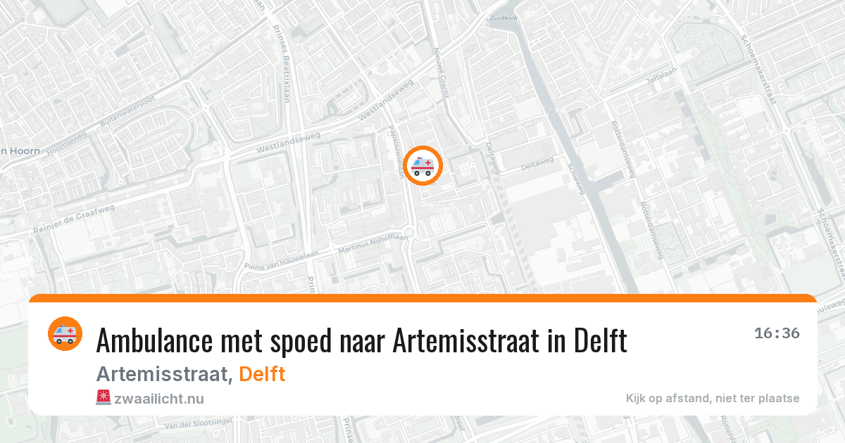 Ambulance met spoed naar Artemisstraat in Delft — 26 mei 2026