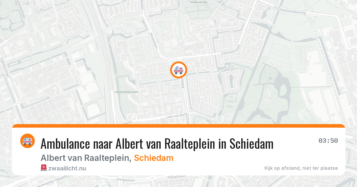 Ambulance naar Albert van Raalteplein in Schiedam — 20 mrt 2026