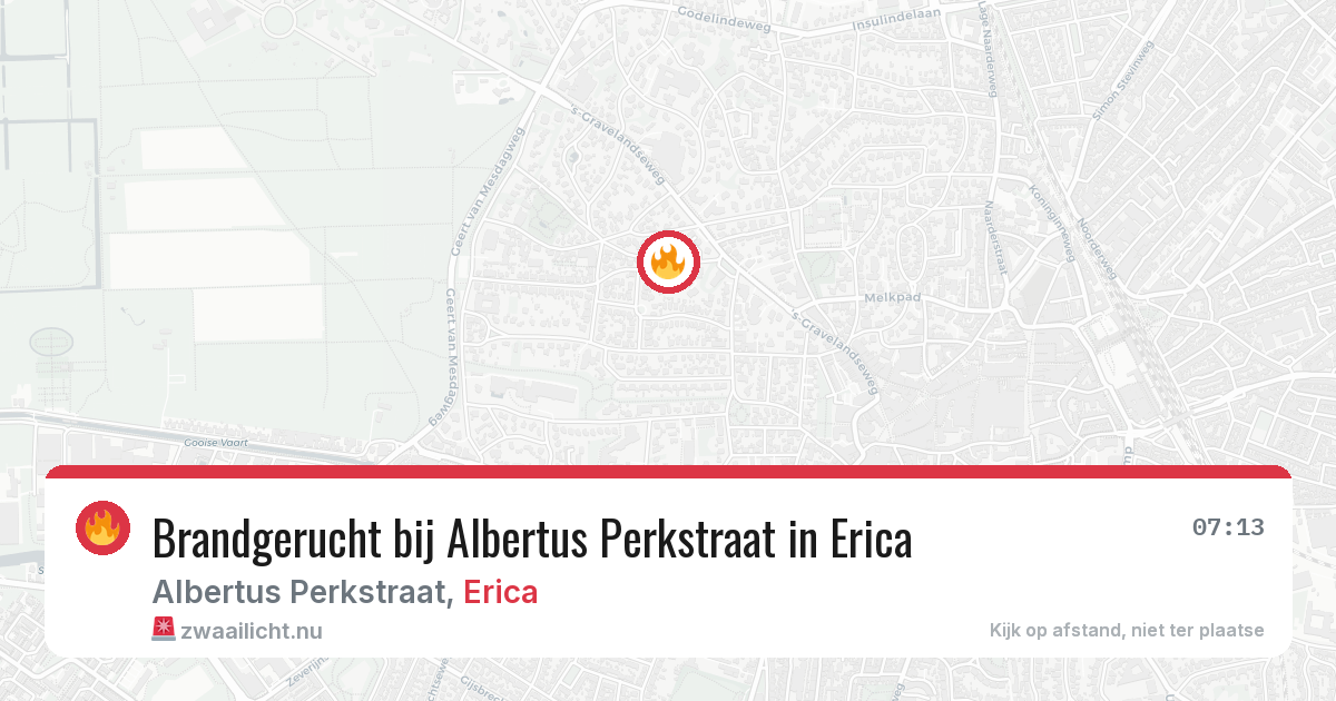 Brandgerucht bij Albertus Perkstraat in Erica — 1 mrt 2026
