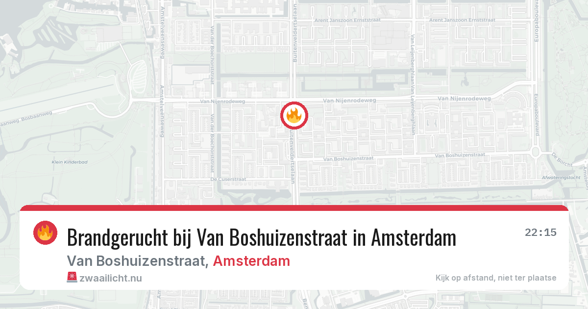 Brandgerucht bij Van Boshuizenstraat in Amsterdam — 12 mei 2026