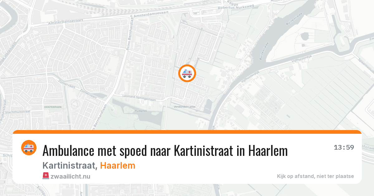 Ambulance met spoed naar Kartinistraat in Haarlem — 24 jul 2026