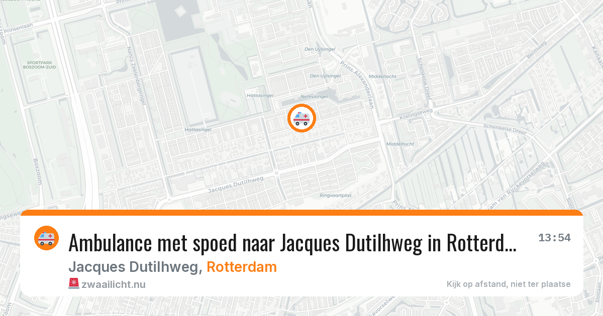 Ambulance met spoed naar Jacques Dutilhweg in Rotterdam — 20 jul 2026
