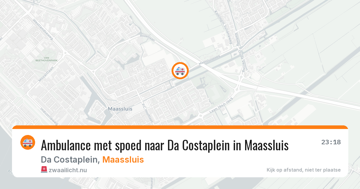 Ambulance met spoed naar Da Costaplein in Maassluis — 2 mei 2026