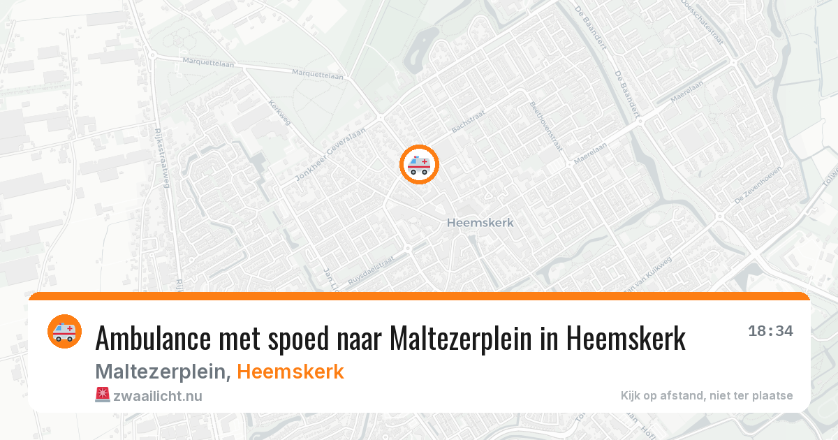 Ambulance met spoed naar Maltezerplein in Heemskerk — 20 mei 2026