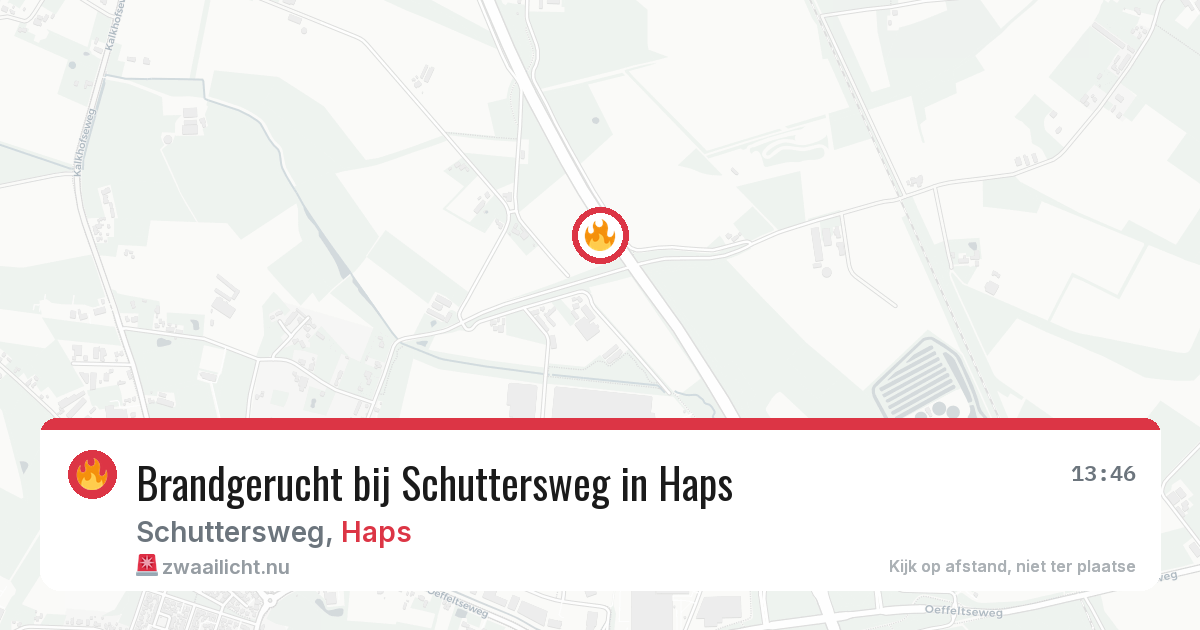 Brandgerucht bij Schuttersweg in Haps — 19 mrt 2026