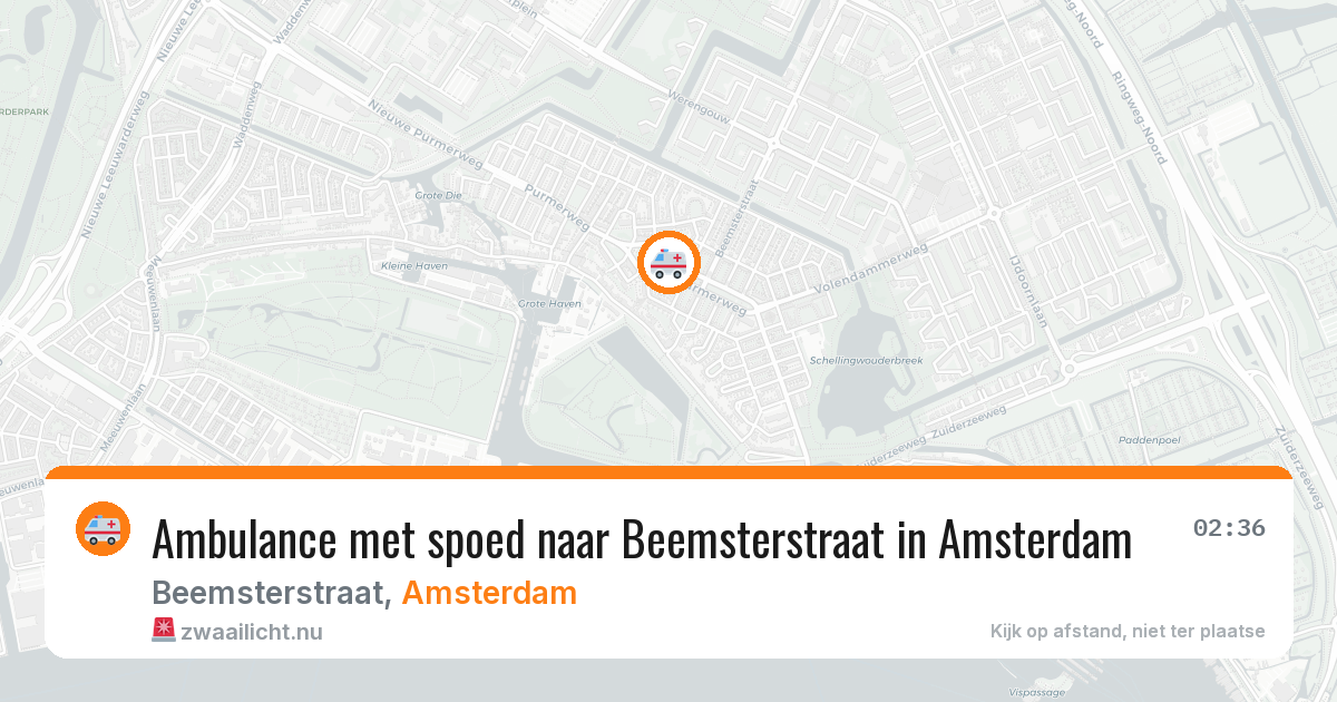 Ambulance met spoed naar Beemsterstraat in Amsterdam — 15 mrt 2026