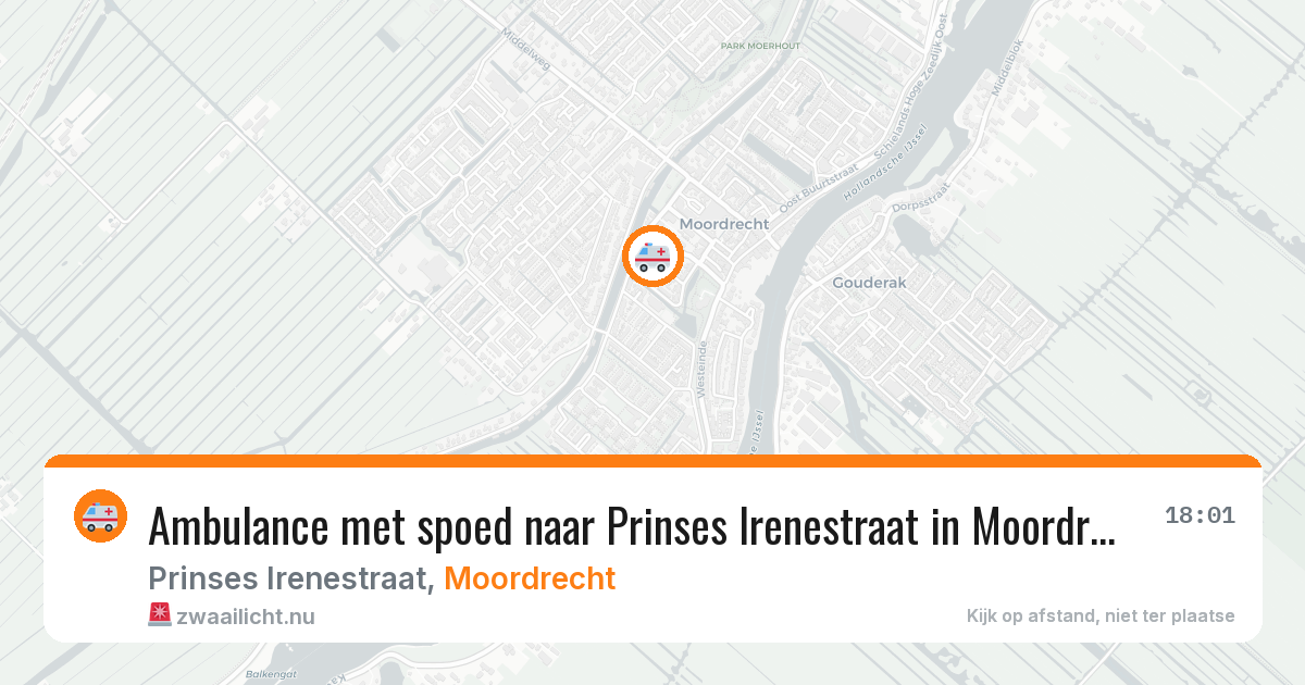 Ambulance met spoed naar Prinses Irenestraat in Moordrecht — 24 mrt 2026