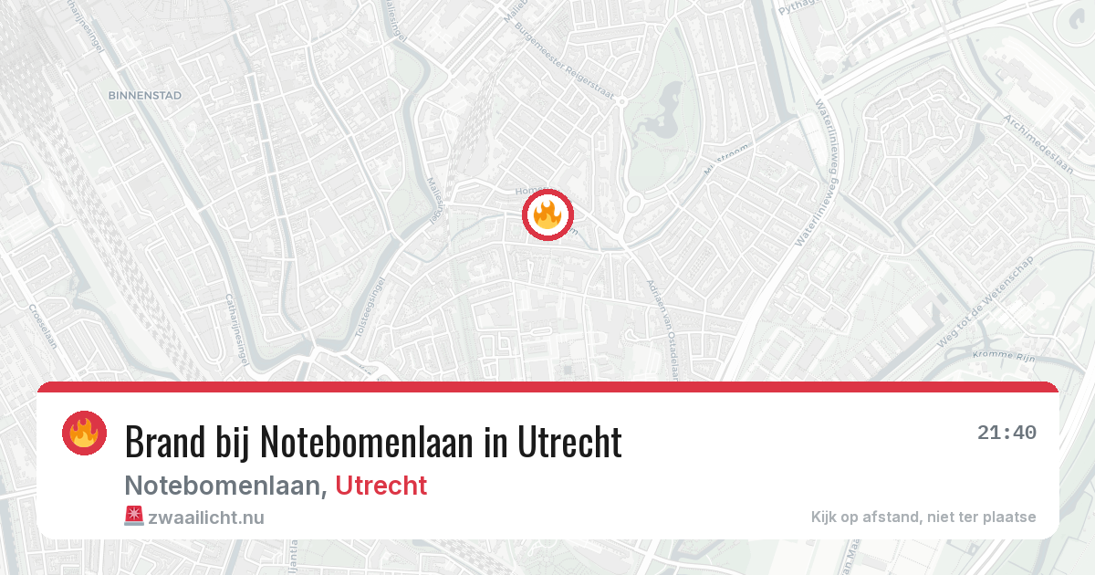 Brand bij Notebomenlaan in Utrecht — 22 mrt 2026