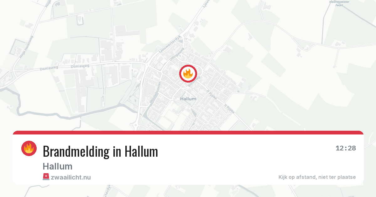 Brandmelding in Hallum — 20 apr 2026