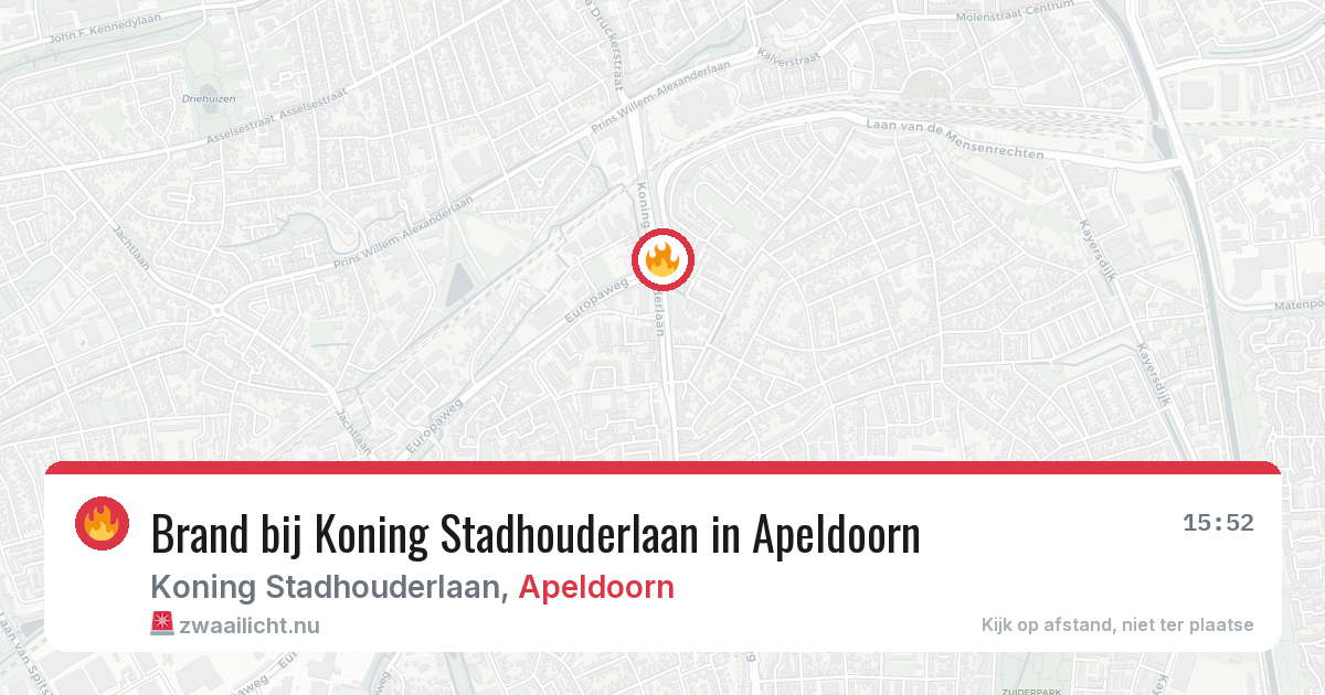 Brand bij Koning Stadhouderlaan in Apeldoorn — 18 jul 2026