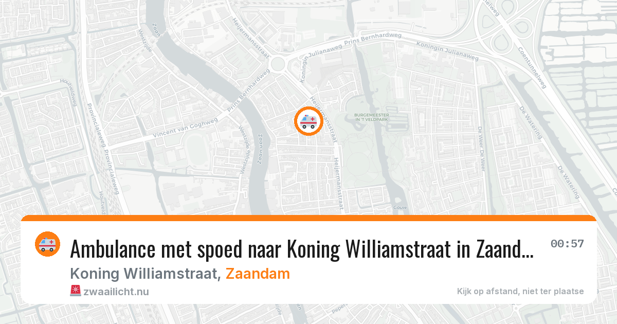 Ambulance met spoed naar Koning Williamstraat in Zaandam — 27 mrt 2026