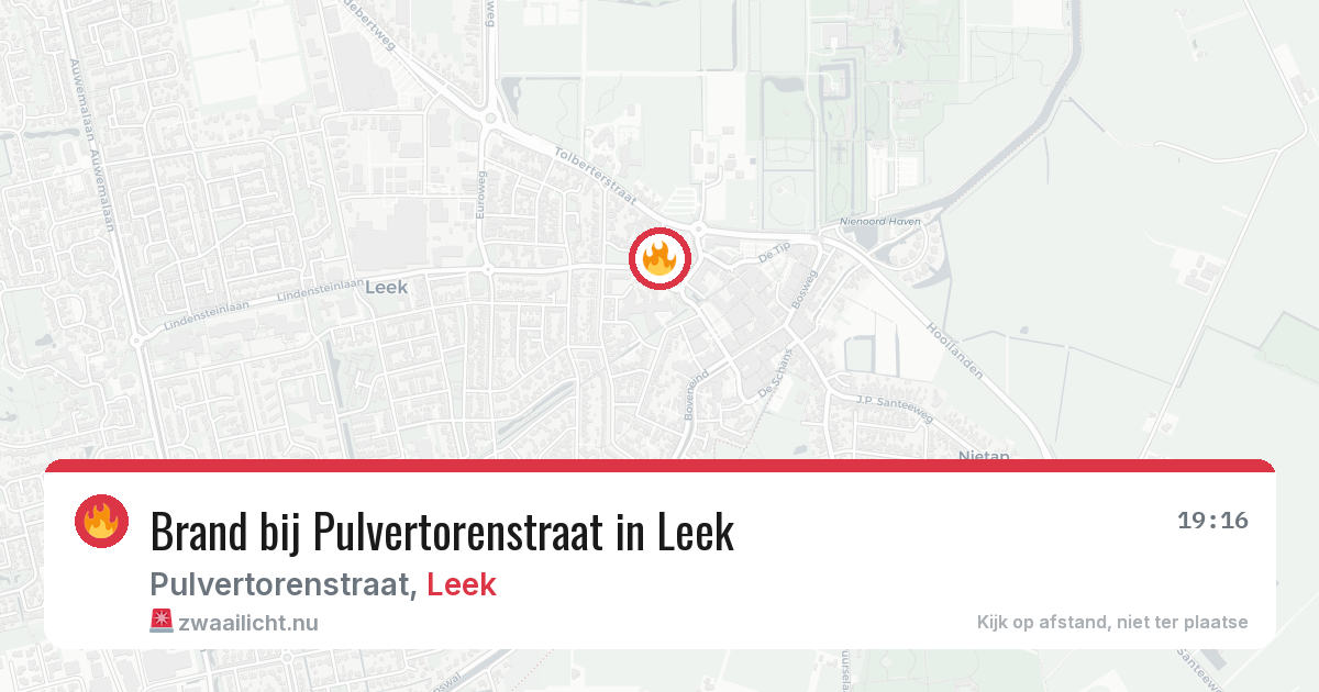 Brand bij Pulvertorenstraat in Leek — 17 mrt 2026