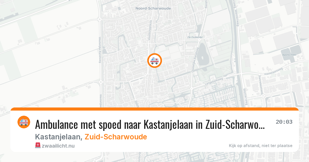 Ambulance met spoed naar Kastanjelaan in Zuid-Scharwoude — 22 mrt 2026