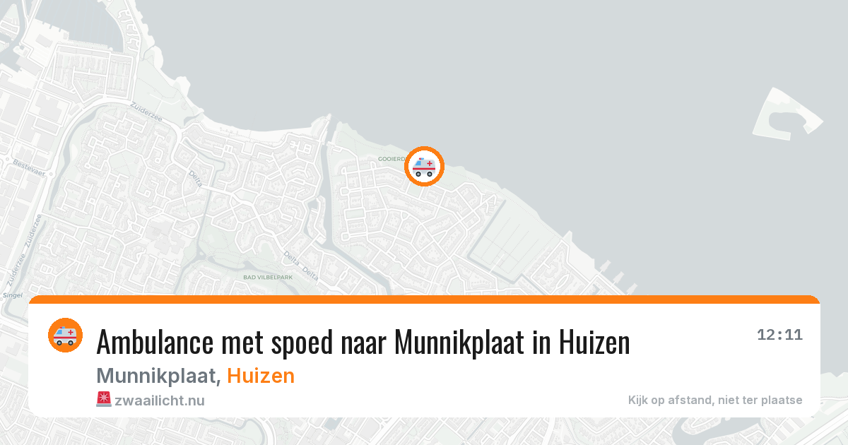 Ambulance met spoed naar Munnikplaat in Huizen — 24 mei 2026