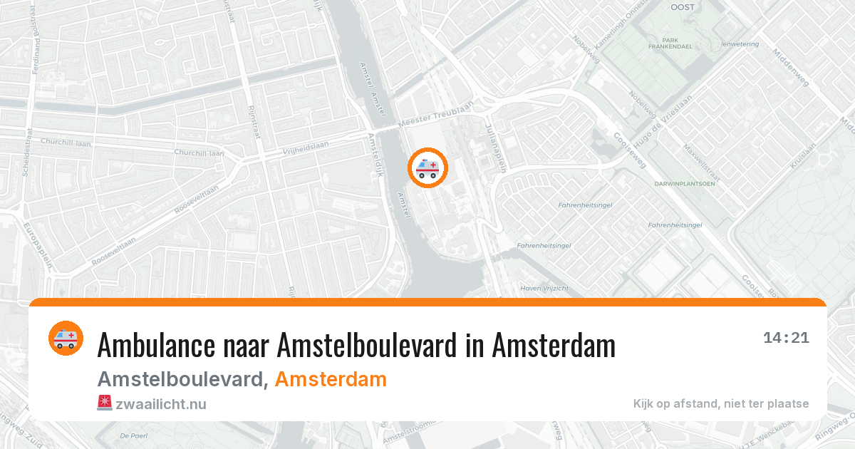Ambulance naar Amstelboulevard in Amsterdam — 26 apr 2026