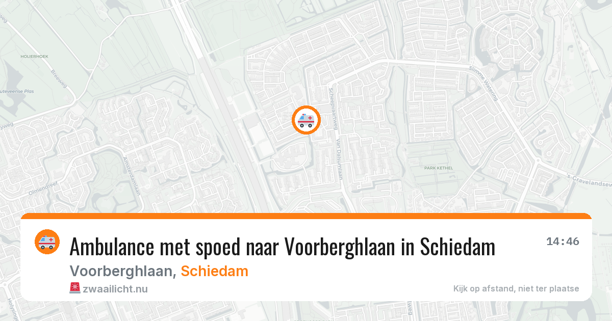 Ambulance met spoed naar Voorberghlaan in Schiedam — 13 jul 2026