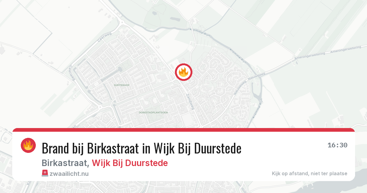 Brand bij Birkastraat in Wijk Bij Duurstede — 4 jun 2026