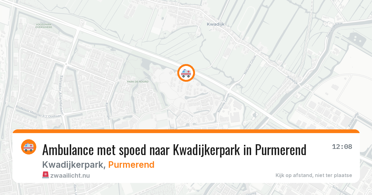 Ambulance met spoed naar Kwadijkerpark in Purmerend — 20 jul 2026
