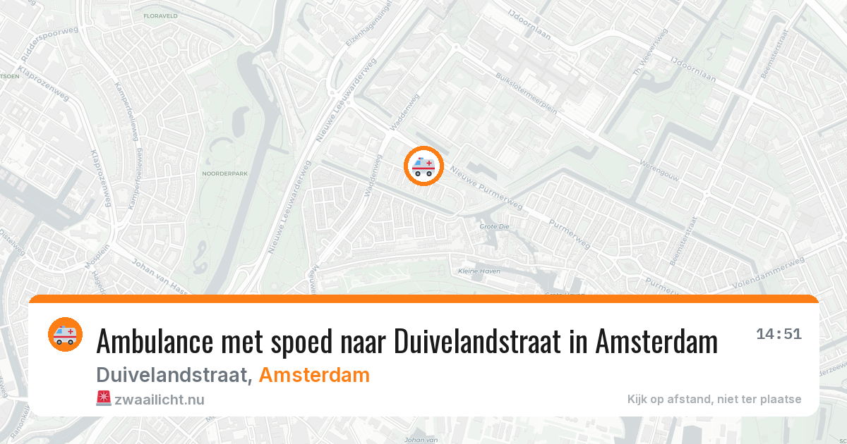 Ambulance met spoed naar Duivelandstraat in Amsterdam — 1 apr 2026