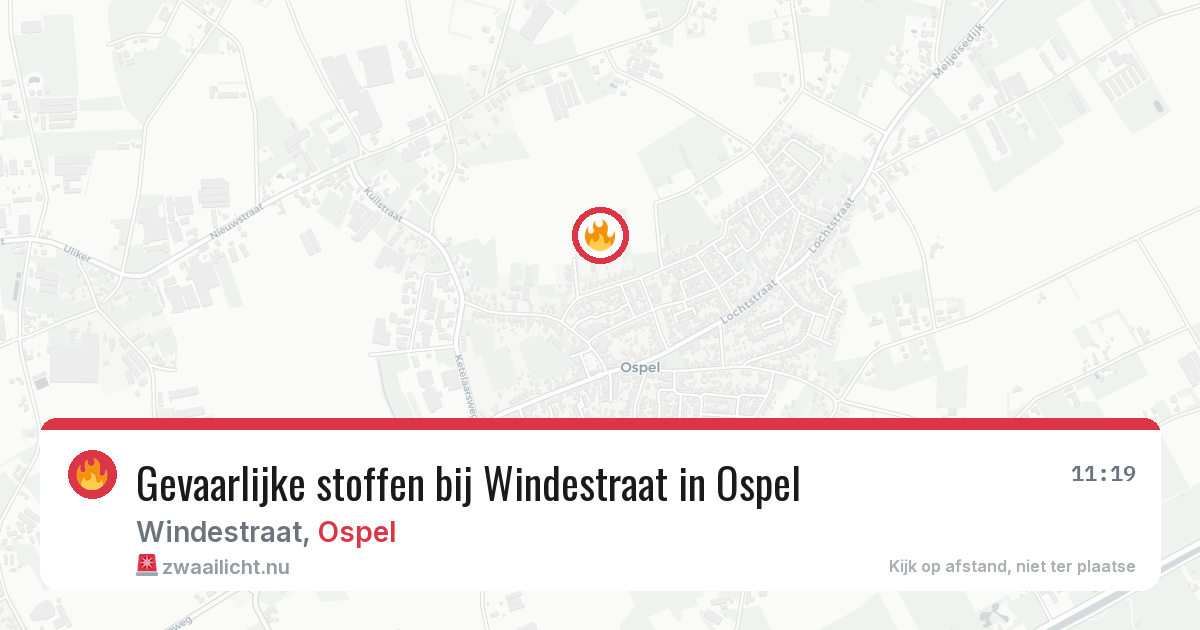 Gevaarlijke stoffen bij Windestraat in Ospel — 26 feb 2026