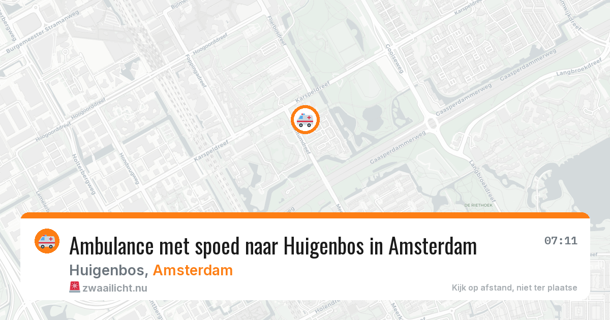 Ambulance met spoed naar Huigenbos in Amsterdam — 19 jul 2026
