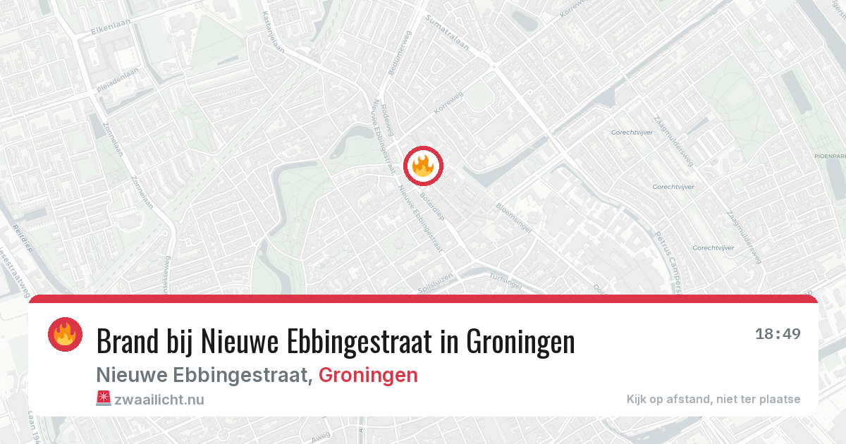 Brand bij Nieuwe Ebbingestraat in Groningen — 17 jun 2026