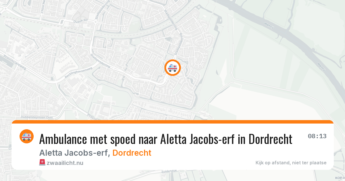 Ambulance met spoed naar Aletta Jacobs-erf in Dordrecht — 7 mei 2026