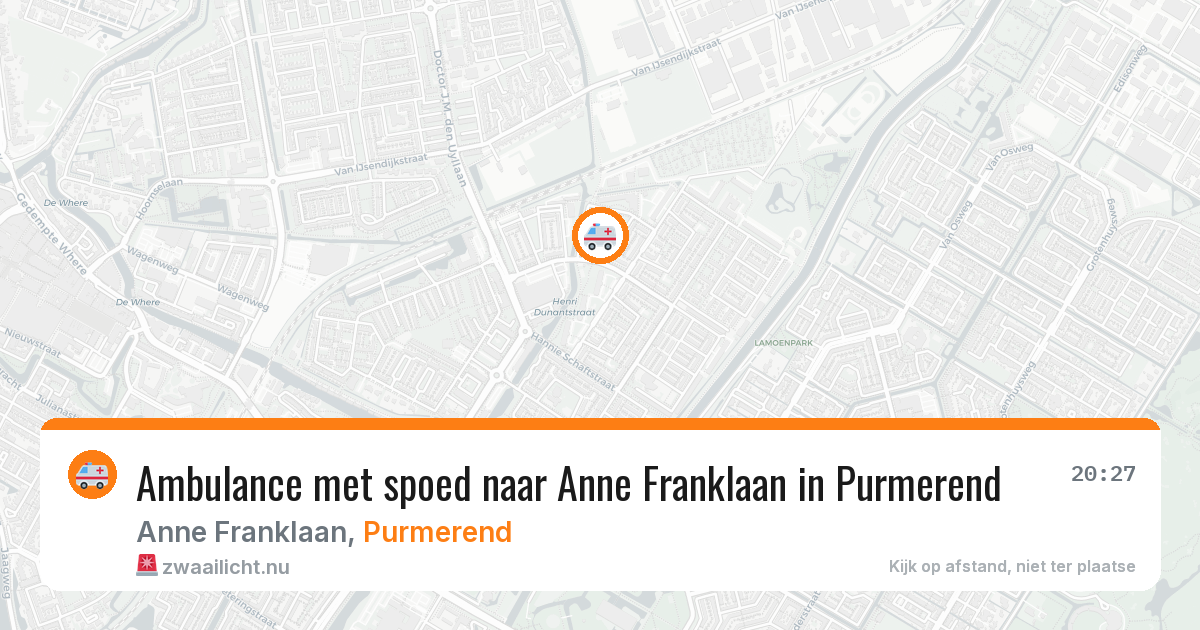 Ambulance met spoed naar Anne Franklaan in Purmerend — 6 jun 2026