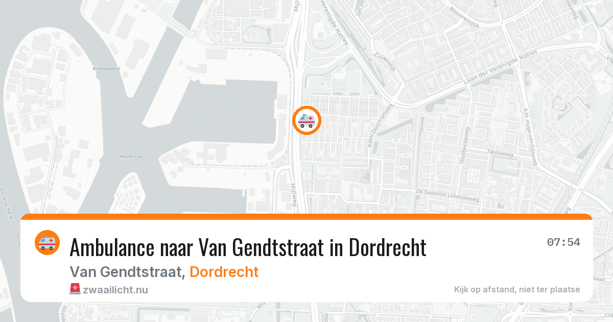 Ambulance naar Van Gendtstraat in Dordrecht — 22 jul 2026