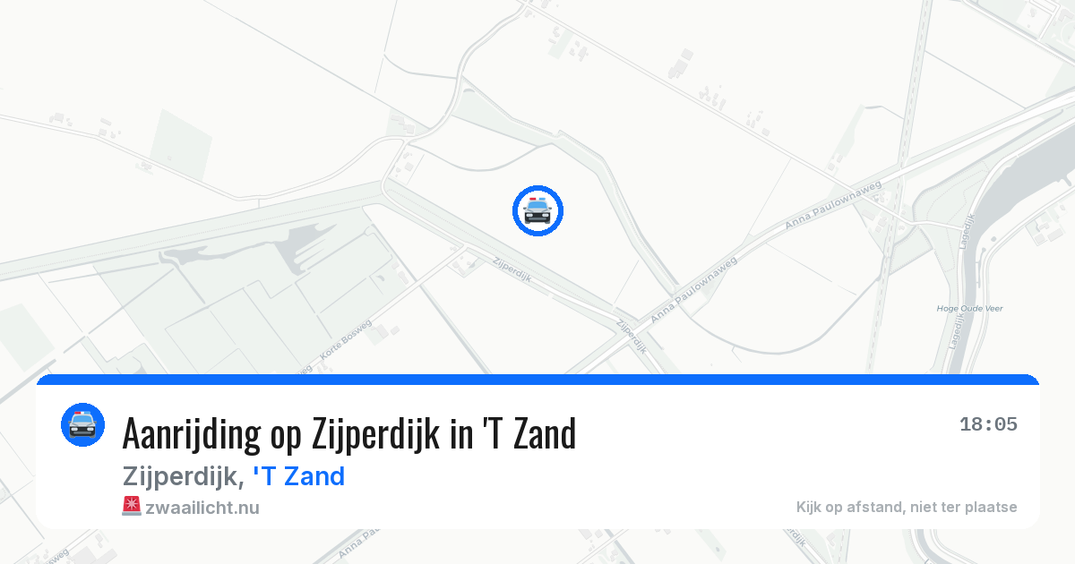 Aanrijding op Zijperdijk in 'T Zand — 2 jul 2026