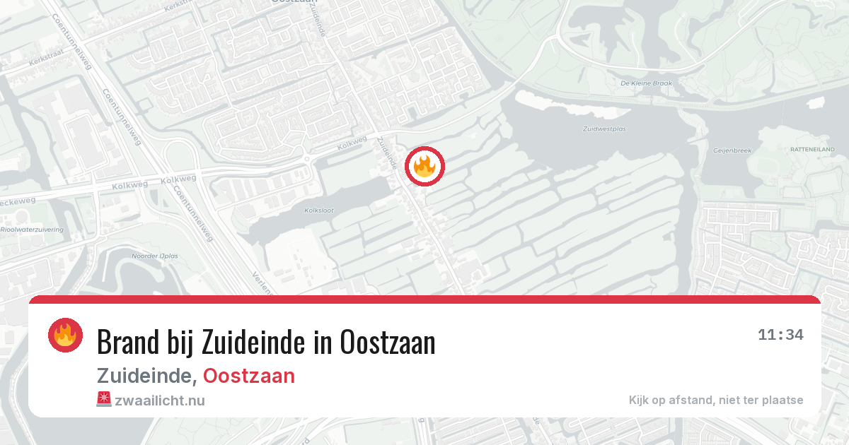 Brand bij Zuideinde in Oostzaan — 2 jun 2026