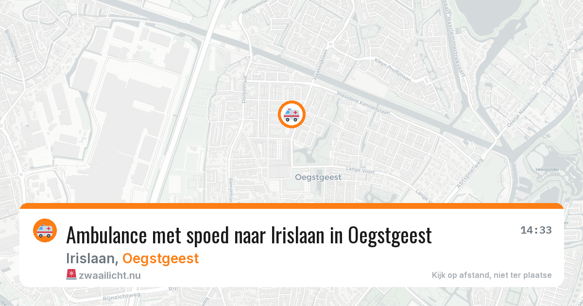 Ambulance met spoed naar Irislaan in Oegstgeest — 10 mrt 2026