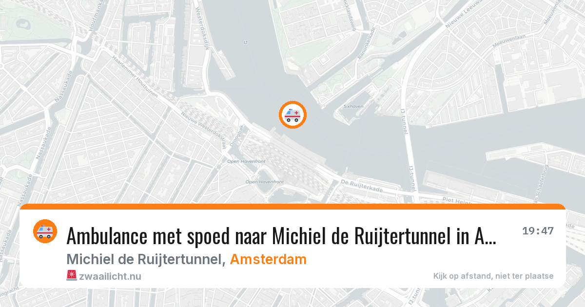 Ambulance met spoed naar Michiel de Ruijtertunnel in Amsterdam — 23 apr 2026