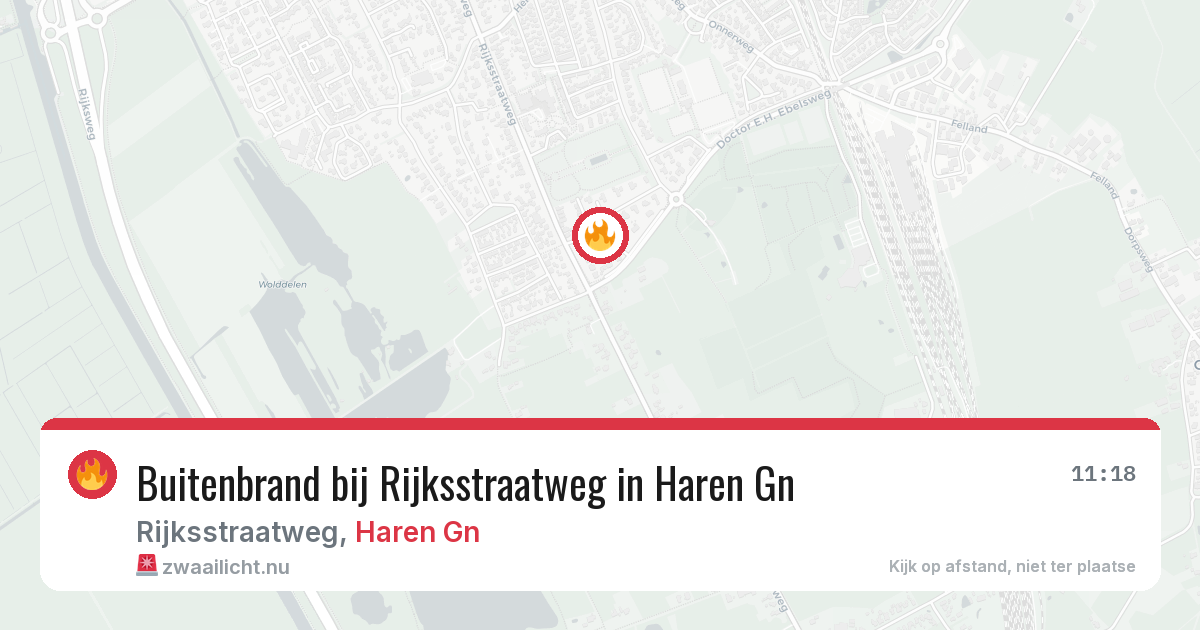 Buitenbrand bij Rijksstraatweg in Haren Gn — 15 apr 2026
