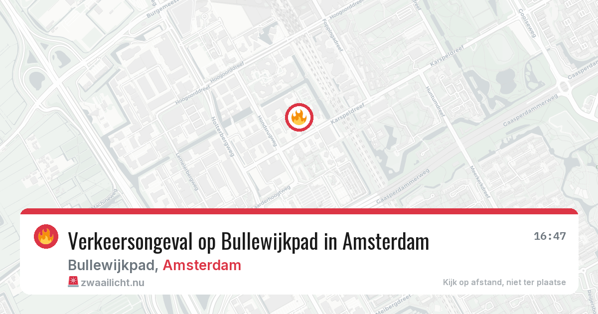 Verkeersongeval op Bullewijkpad in Amsterdam — 11 jul 2026