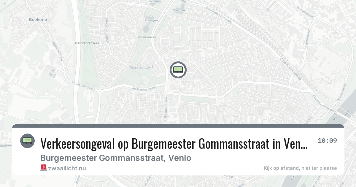 Verkeersongeval op Burgemeester Gommansstraat in Venlo — 10 jul 2026