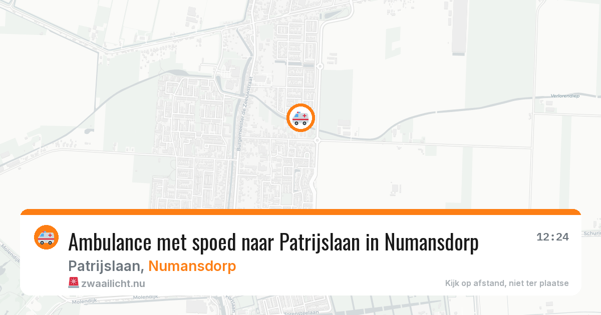 Ambulance met spoed naar Patrijslaan in Numansdorp — 24 jul 2026