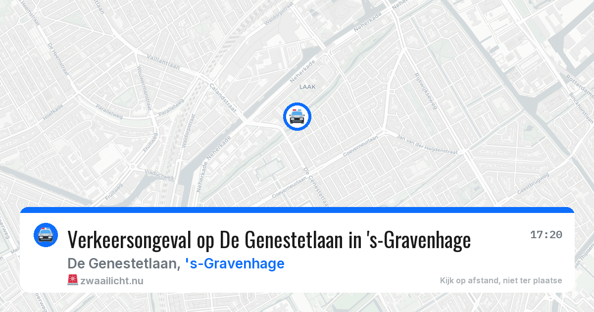Verkeersongeval op De Genestetlaan in 's-Gravenhage — 20 jul 2026