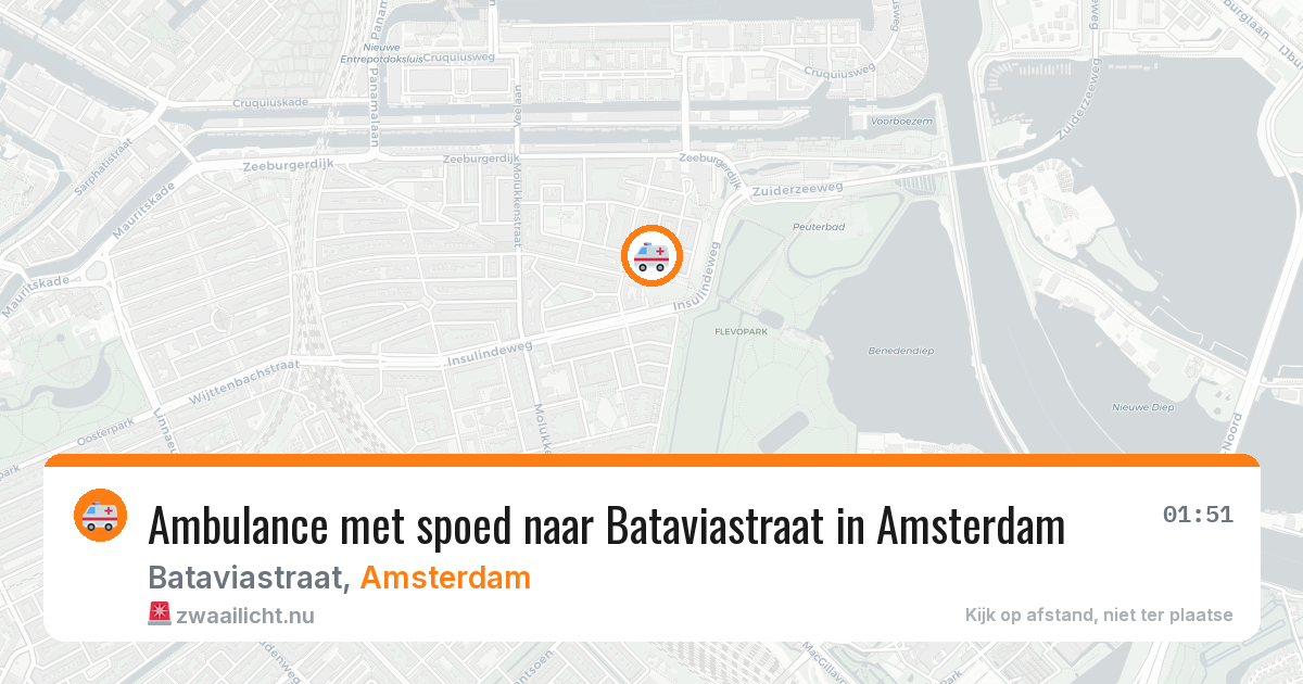 Ambulance met spoed naar Bataviastraat in Amsterdam — 17 mrt 2026