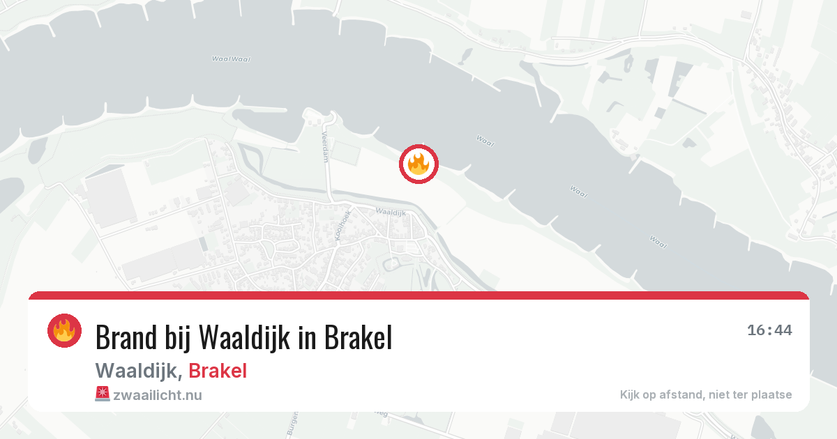 Brand bij Waaldijk in Brakel — 27 mei 2026