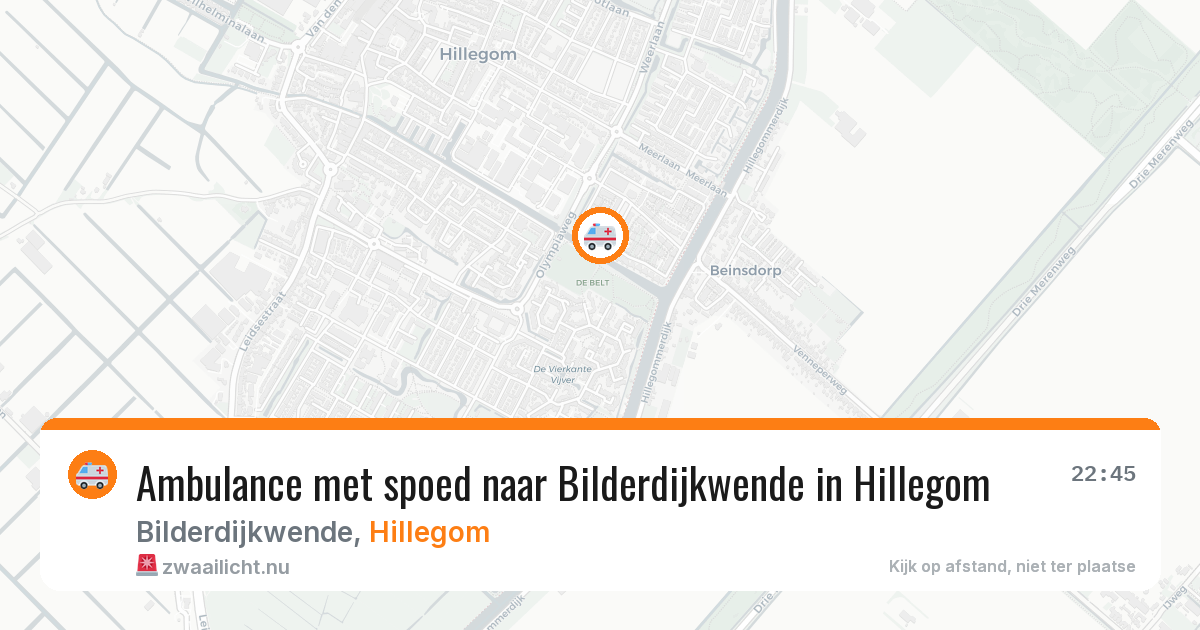Ambulance met spoed naar Bilderdijkwende in Hillegom — 25 jul 2026
