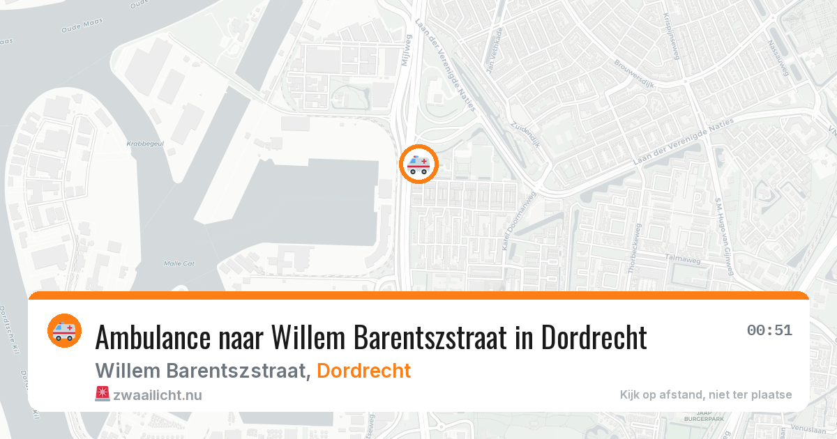 Ambulance naar Willem Barentszstraat in Dordrecht — 24 jul 2026