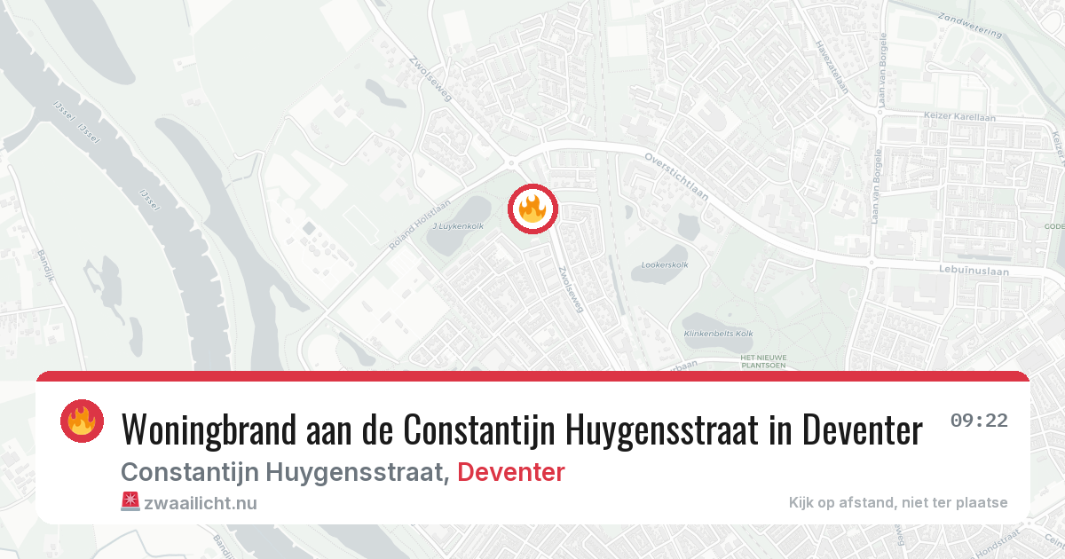 Woningbrand aan de Constantijn Huygensstraat in Deventer — 22 mrt 2026