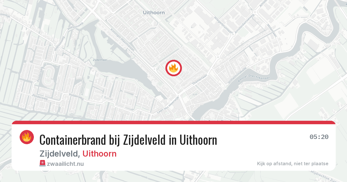 Containerbrand bij Zijdelveld in Uithoorn — 11 jul 2026
