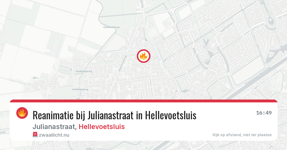Reanimatie bij Julianastraat in Hellevoetsluis — 15 jul 2026