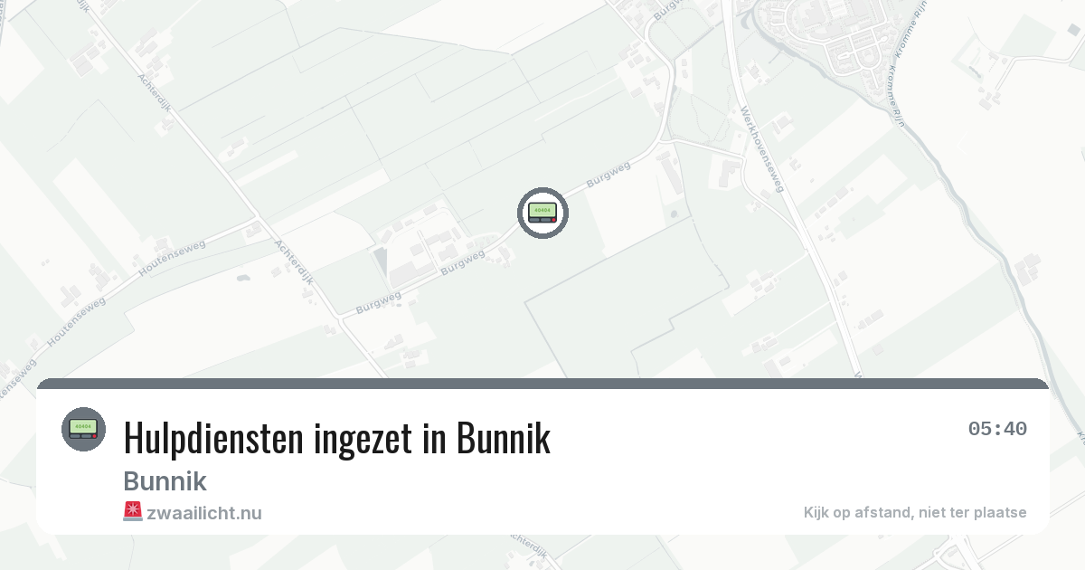 Hulpdiensten ingezet in Bunnik — 12 mei 2026 | 🚨 Zwaailicht.nu