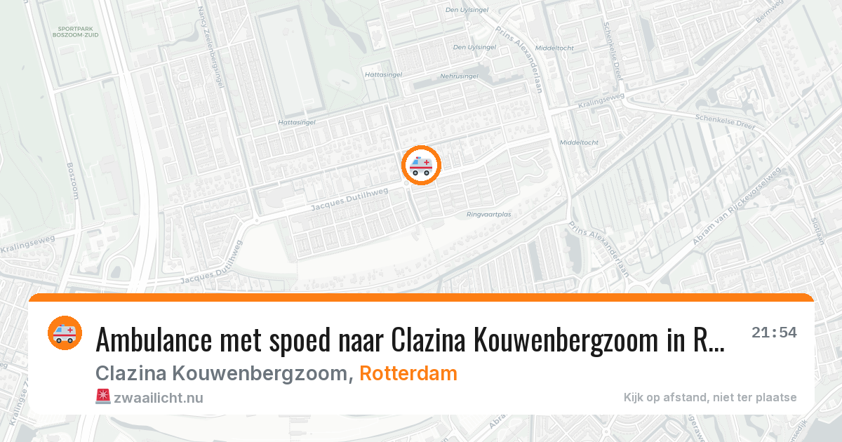 Ambulance met spoed naar Clazina Kouwenbergzoom in Rotterdam — 13 mei 2026