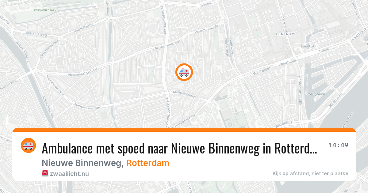 Ambulance met spoed naar Nieuwe Binnenweg in Rotterdam — 21 feb 2026