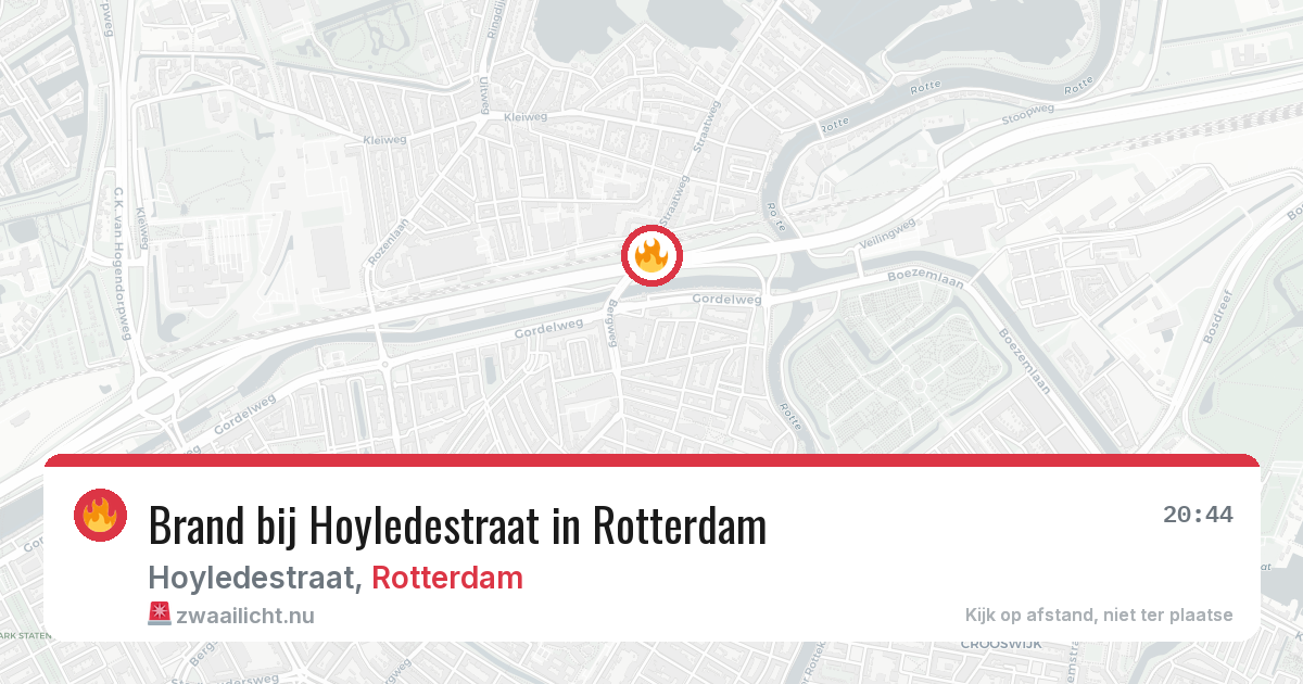 Brand bij Hoyledestraat in Rotterdam — 25 mei 2026