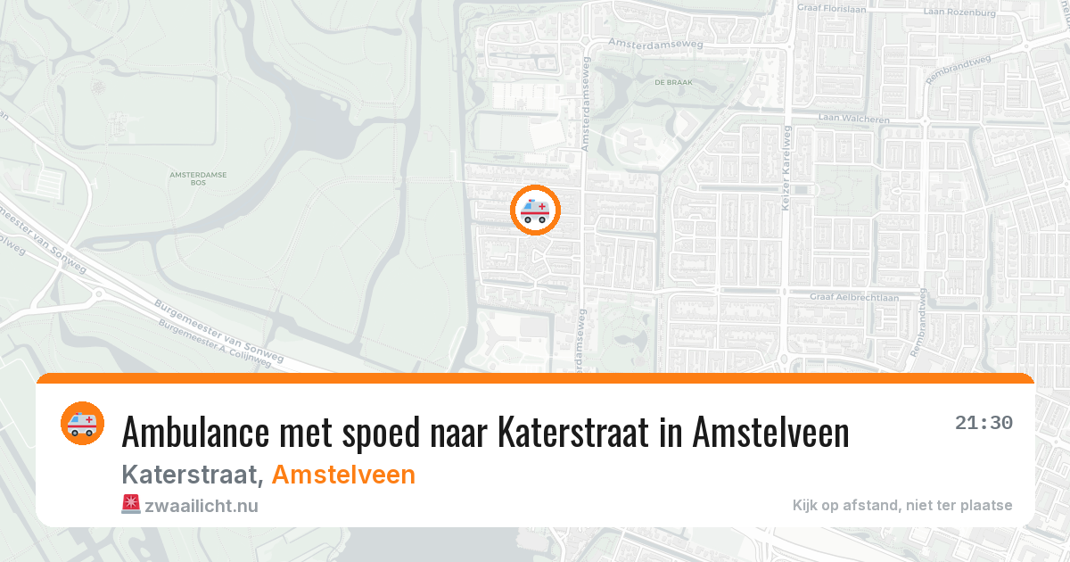 Ambulance met spoed naar Katerstraat in Amstelveen — 17 jul 2026